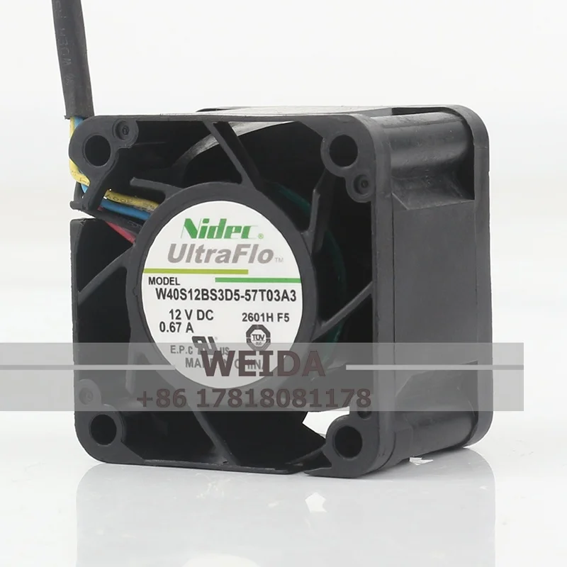 

Вентилятор корпуса NIDEC, оригинальный W40S12BS3D5-57T03A3 4028, 4 см, 12 В постоянного тока, 0,67 А, ШИМ-вентилятор охлаждения сервера 40*40*28 мм