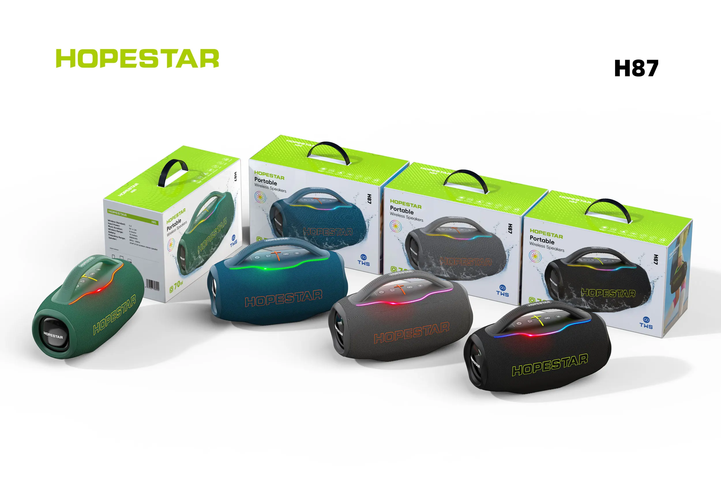 Hopestar H87 Portable Outdoor Soundbar Altavo Wireless Heavy Bass MP3 Loudspeaker Outdoor Waterproof Speakers - Image 5