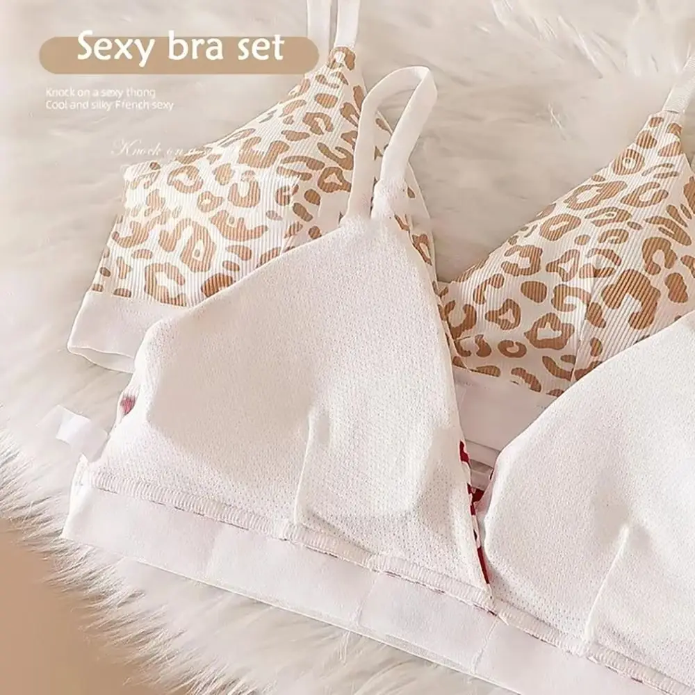 

1Set Adjustable Shoulder Strap Seamless Bra Set Traceless Low Waist Panties Underwear Set Non-wire Cotton Sexy Lingerie Set