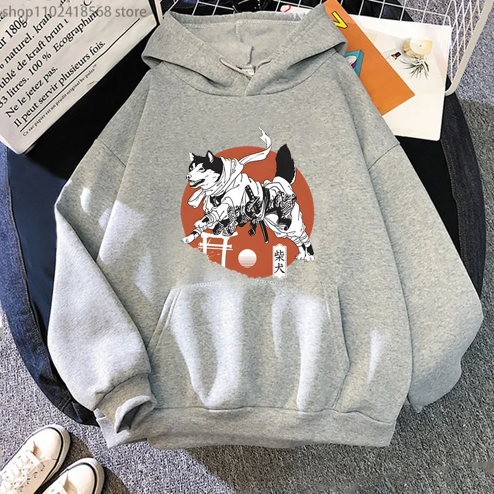 Vagabond Shiba Ronin Hoodies Vrouwen/Heren Cartoon Grappig Sweatshirt Hond Casual Fleece Lange Mouw Sudaderas Winter Vrouwen Kleding