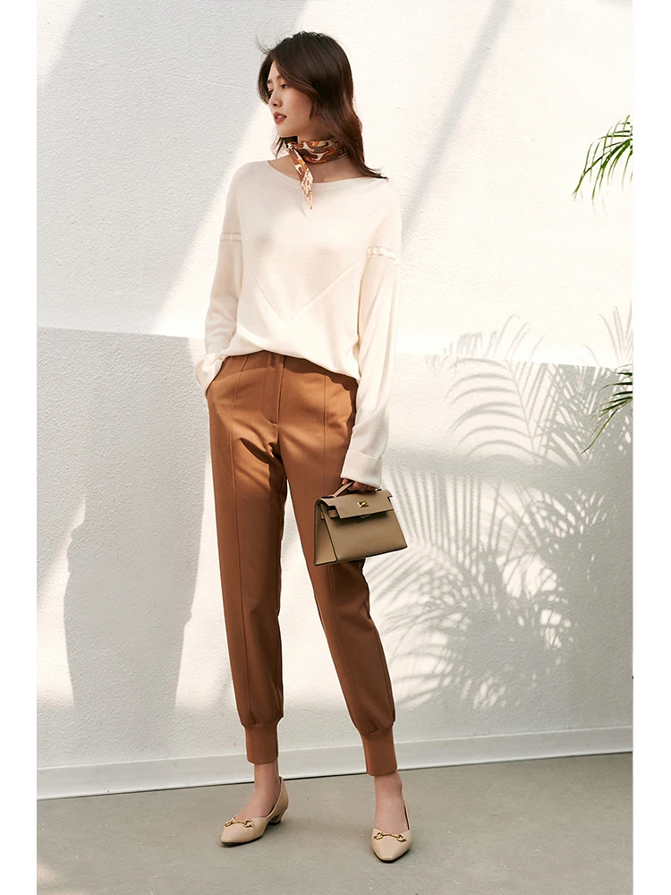 

Брюки Ningxia Home Store Treasure Pants из ткани TR с манжетами, повседневные, с асимметричными элементами, для работы и отдыха, длинные брюки-харлан