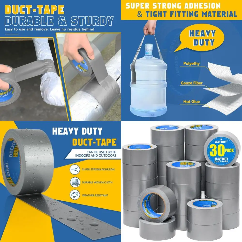 

Сверхпрочная серая водонепроницаемая клейкая лента 2 x 900 ярдов для ремонтных работ в любую погоду, для внутреннего и наружного применения, легко рвется вручную