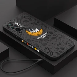Cute Astronaut Lanyard Case For Xiaomi Redmi Note 14 12 13 Pro 5G 11s Funda Redmi Note 14 Pro 4G 5G Hand Strap Cover