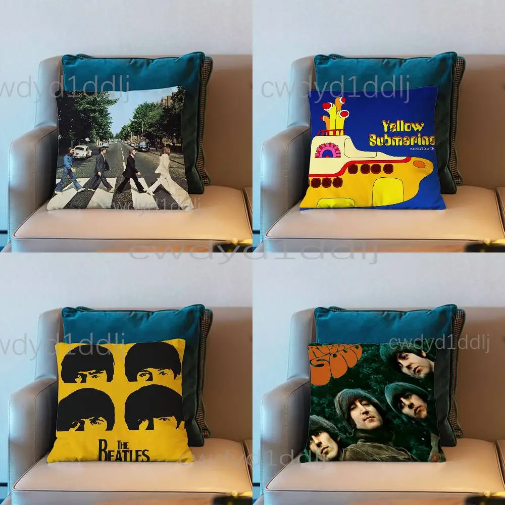 

The B-Beatles Band HELP Cushion Cover Pillow Cover Decor Pillowcase Printed Cushion Case For Couch