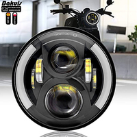 7 Inch DOT E9 Motorcycle Headlamp with angle eye Led Headlight 7inch housing bucket trim ring 7\