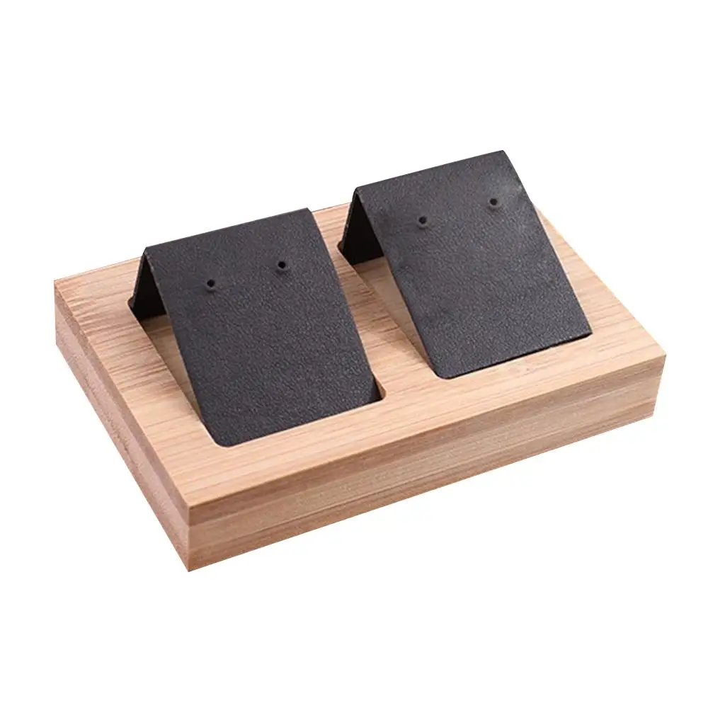 2 Pair Earring Cards, Velvet/Leatherette Bamboo Earrings Display Card Holder for Jewelry Accessory Display, 3 Colors