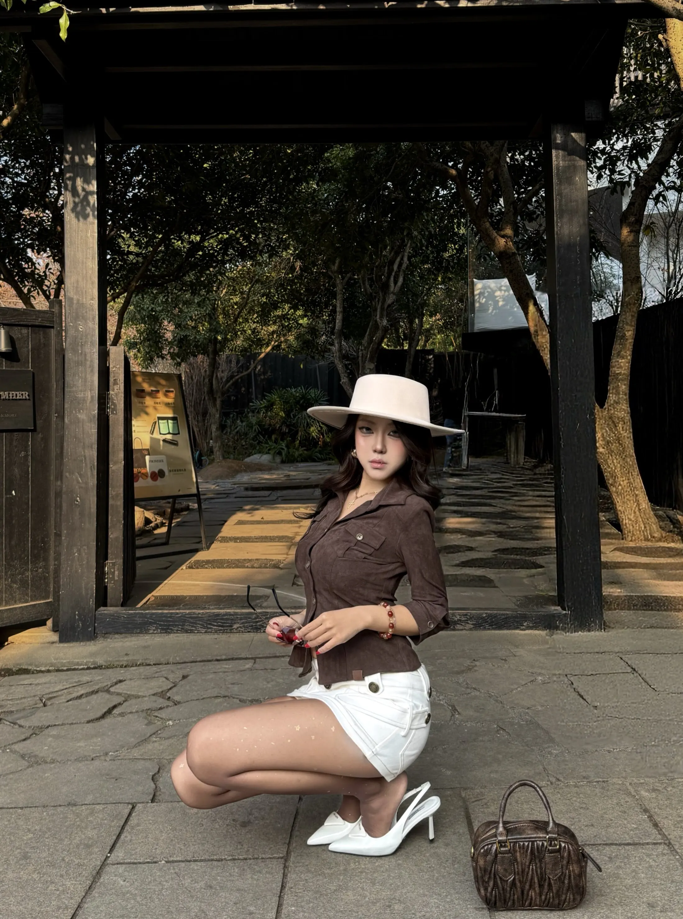 American Style Hot Girl White Denim A-Line Skirt Short Pants Women's Fashion Spring Summer New Hip Enlarging Slimming Half Skirt