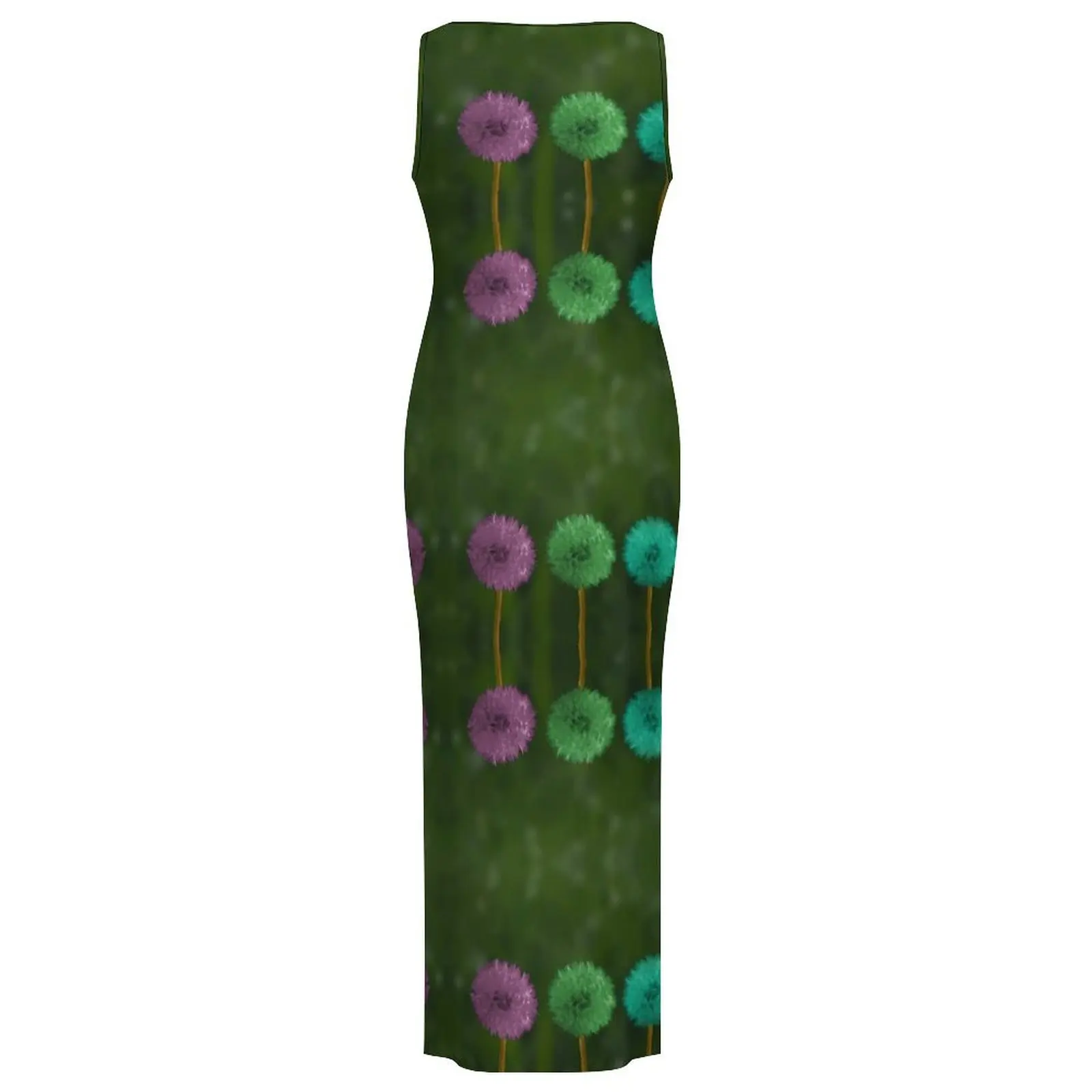 Rainbow Dandelion Bodycon Dress Summer Colorful Print Club Sexy Maxi Dresses Women Sleeveless Graphic Streetwear Dress Big Size