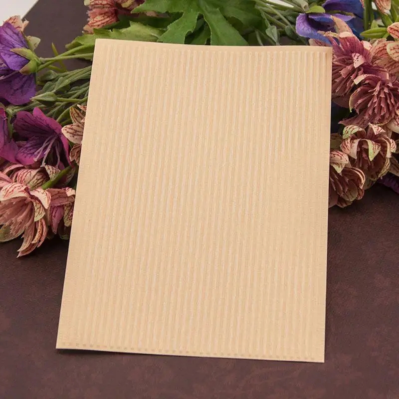 GIFT SCRAPBOUBINGフォトアルバムカード用紙DIYクラフトのためのH9ECストライプエンボスフォルダーテンプレート装飾型の装飾