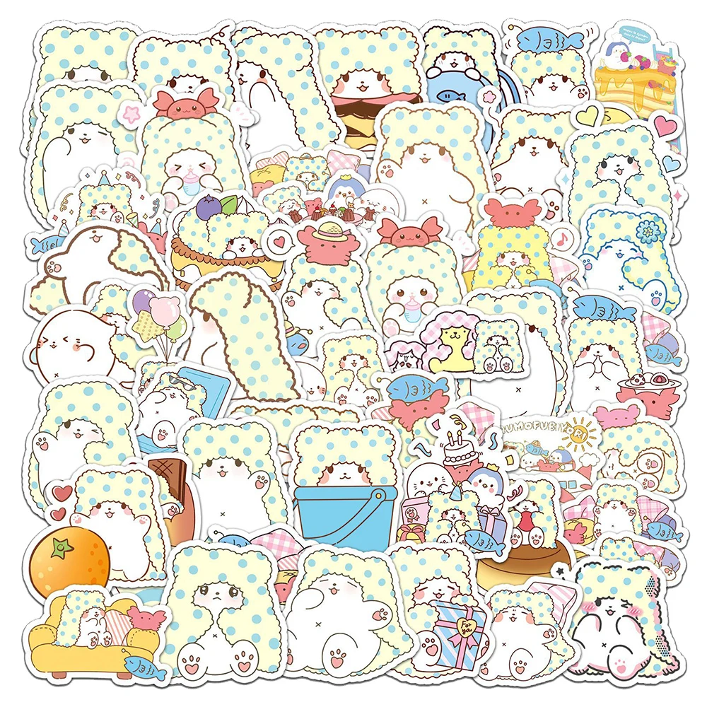 10/30/51 Stuks Kawaii Marumofubiyori Moppu Sanrio Stickers Schattige Cartoon Kid Diy Sticker Speelgoed Skateboard Dagboek Telefoon Case Stickers Cadeau