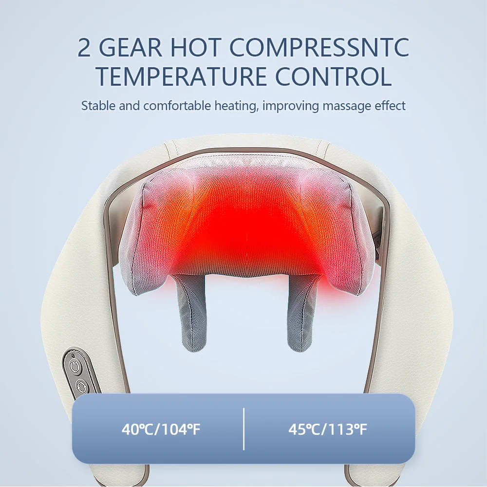 

Foreverlily 26W Brushless Motor Neck And Shoulder Massager Wireless Shoulder And Back Kneading Massage Shawl Neck masajeador