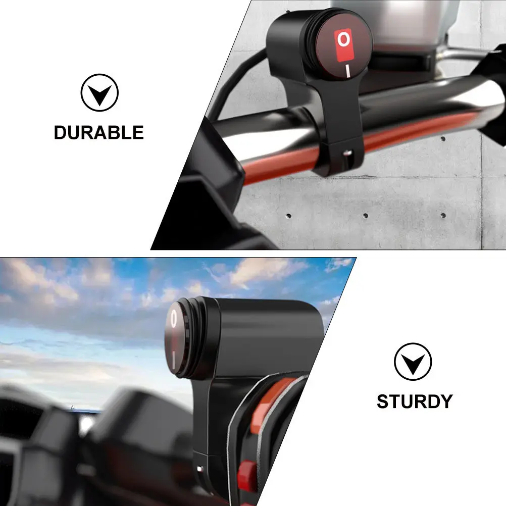 Waterproof Motorcycle Handlebar Switch 22Mm Diameter Aluminum Alloy on Off Toggle for Headlight Emergency Fog Light Driving Lamp
