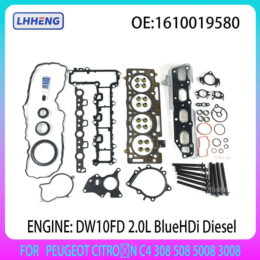 Kit de juntas de culata de motor DW10 para PEUGEOT CITROËN C4 308 508 5008 3008 JUMPER EXPERT 2.0L 2,0 L T diésel 1610019580