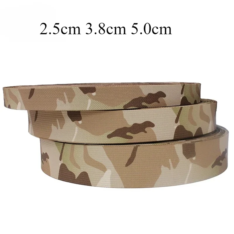 

2.5/3.8/5.0cm Desert CP Camouflage Webbing CP Print High-density Polyester Tactical Vest Bag Shoulder Straps MOLLE Accessories