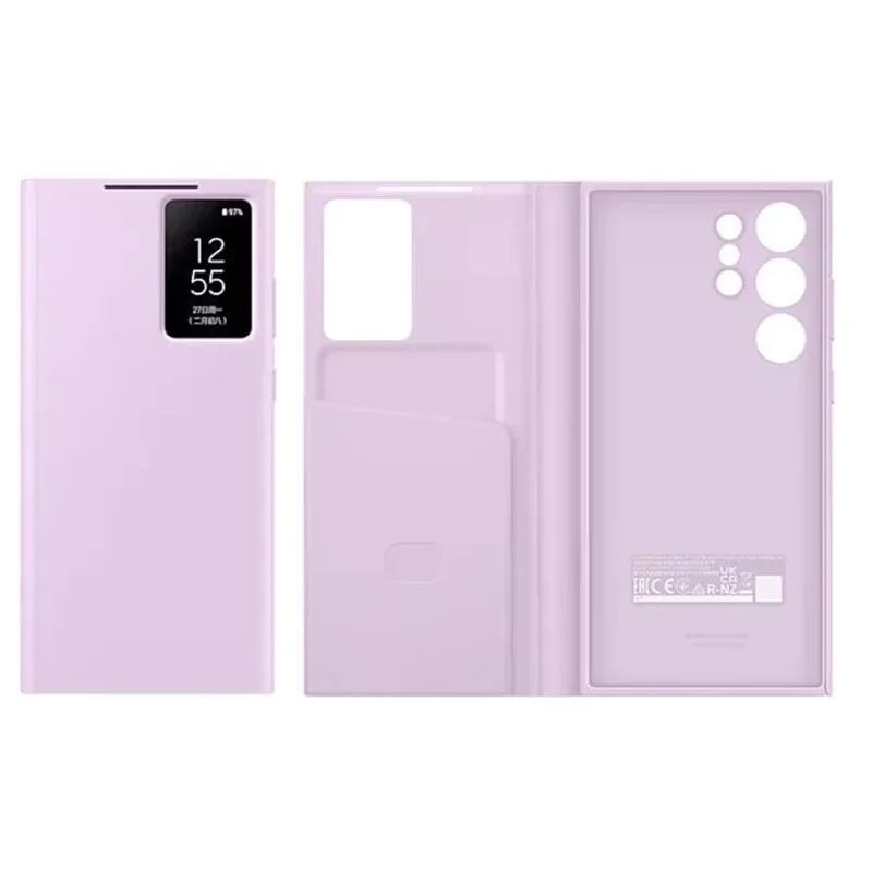 Smart Clear View Flip Mirror Phone Case For Samsung Galaxy 5G S23 / S23Plus / S23 Ultra Intelligent chip model Protective Covers