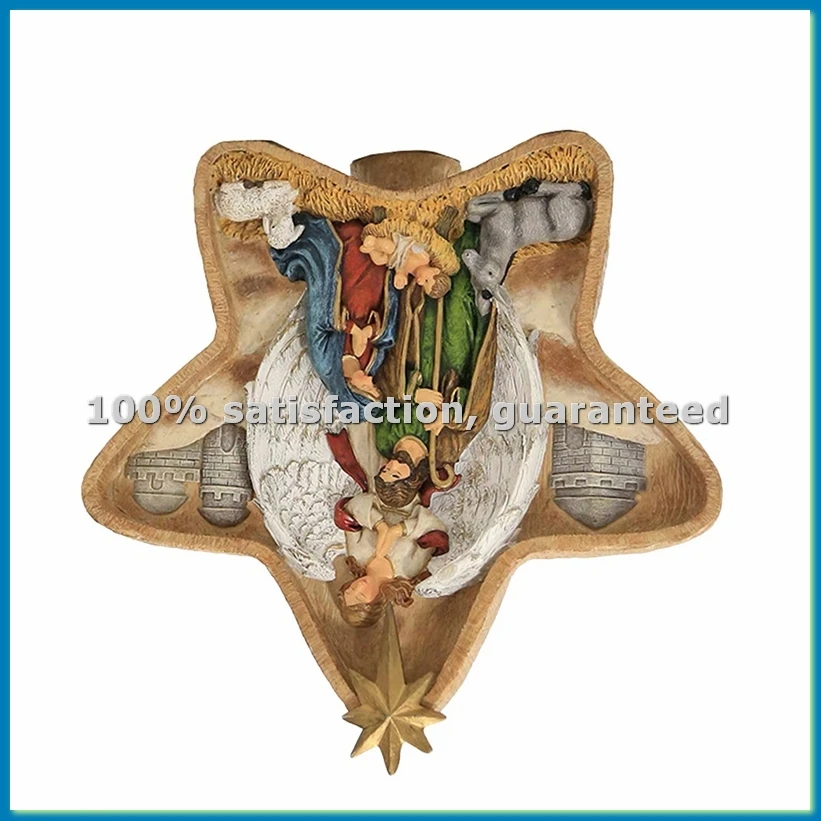 

European Holiday Decoration Home Table Decoration Five-Pointed Star Manger Birth Window Decoration-A51M