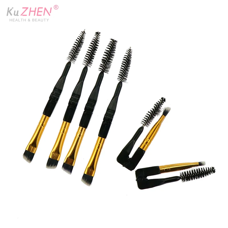 Brocha plegable para cejas, delineador de ojos, brochas de maquillaje, brocha en ángulo de doble punta, brocha Spoolie 2 en 1, herramienta de maquillaje