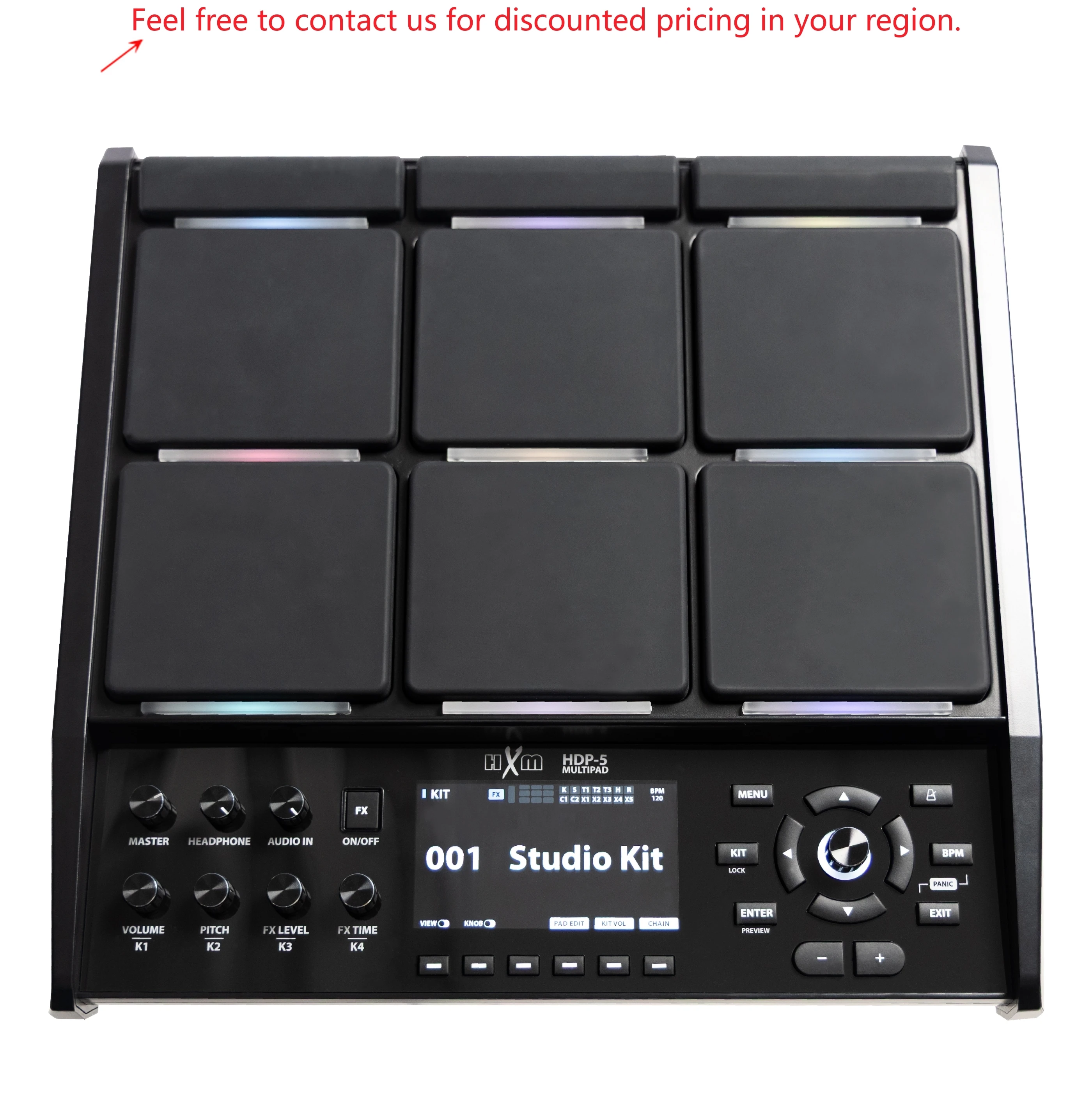 HXM HDP-5 Multipad Without Metal Stand 8 Pads Professional Octapad Percussion Instrument