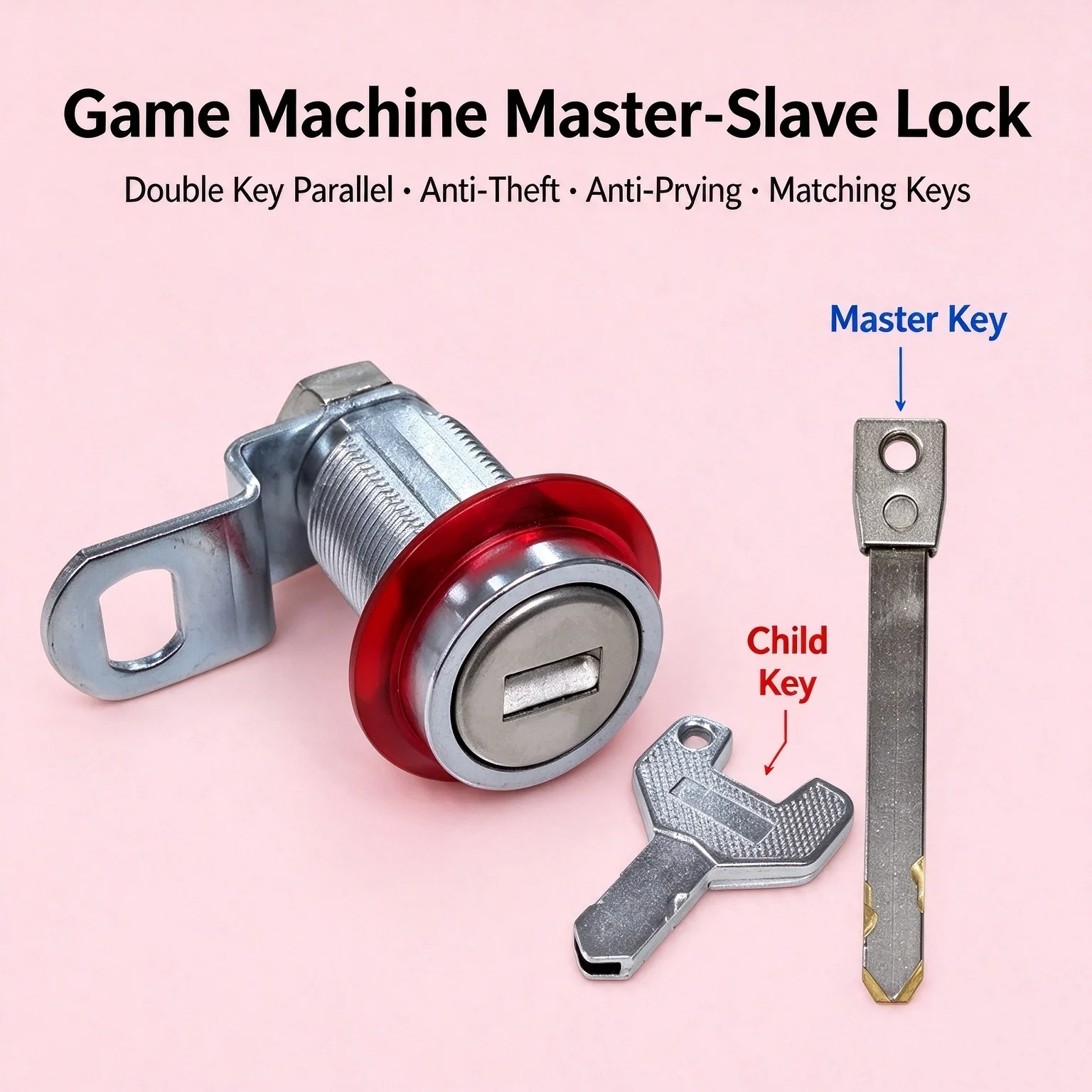 Lock Arcade Game Machine Lock Children's Crane Machine Lock Key Anti-Theft Fixed Key Lock