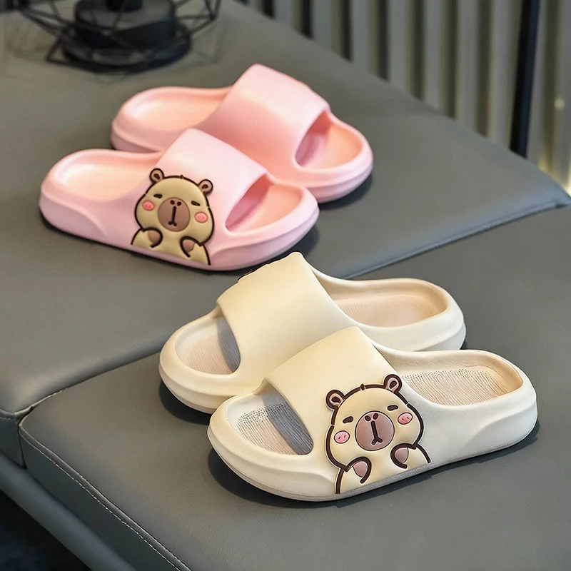 

Детские тапочки, милые мультяшные тапочки для девочек из ЭВА, домашние тапочки для детей от 2 до 16 лет, тапочки для мальчиков с изображением капибары, нескользящие, с мягкой подошвой, для ванной комнаты