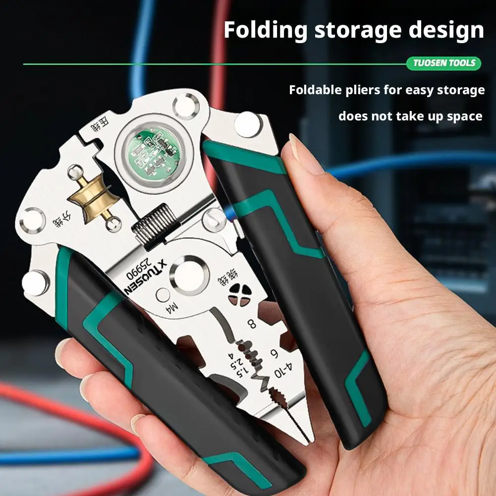 طوي كهربائي تجريد كماشة القاطع قطع وكماشة كهربائي تجريد في العقص 1 سلك 4 كماشة أدوات O1V2