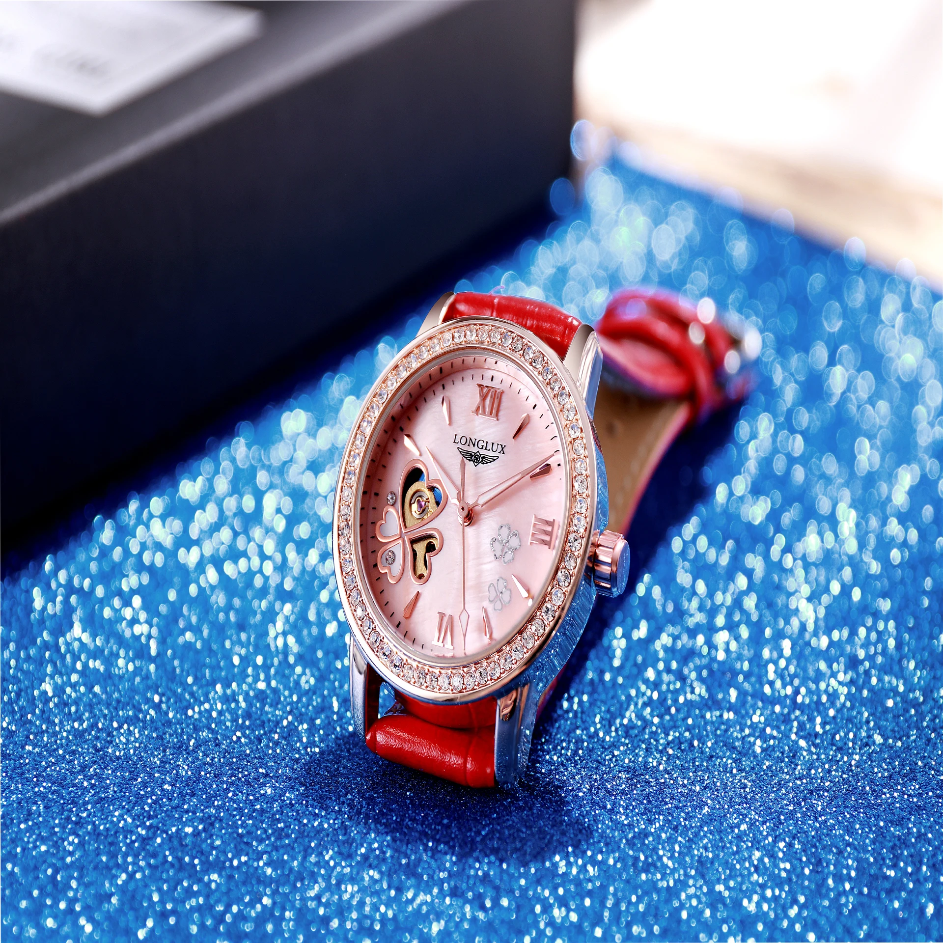 montre femme 2024 de luxe montre mécanique automatique femmeelegante elegante rose etanche cadeau anniversaire femme Longlux