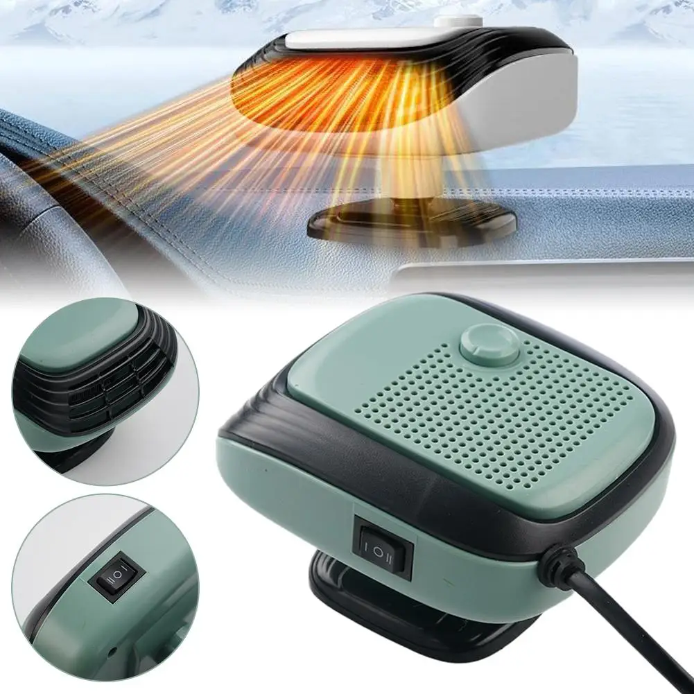 Winter Electric Heater for Car 12V/120W Quick Heating Fan 2-Level Car Interior Warmer Windshield Defroster Demister I2M5