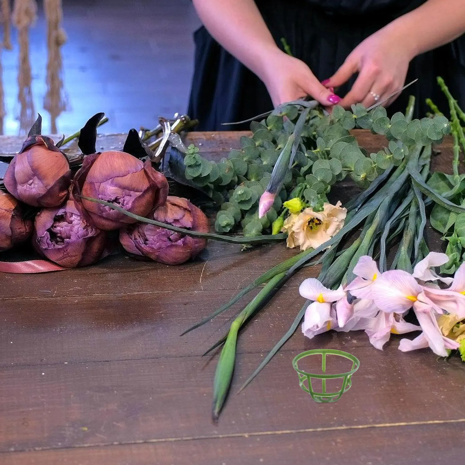 100 Piezas de Soportes Florales en Forma de Media Bola para Rosas, Jaulas para Flores Artificiales, Suministros para Ramos, Decoración para Bodas y Fiestas