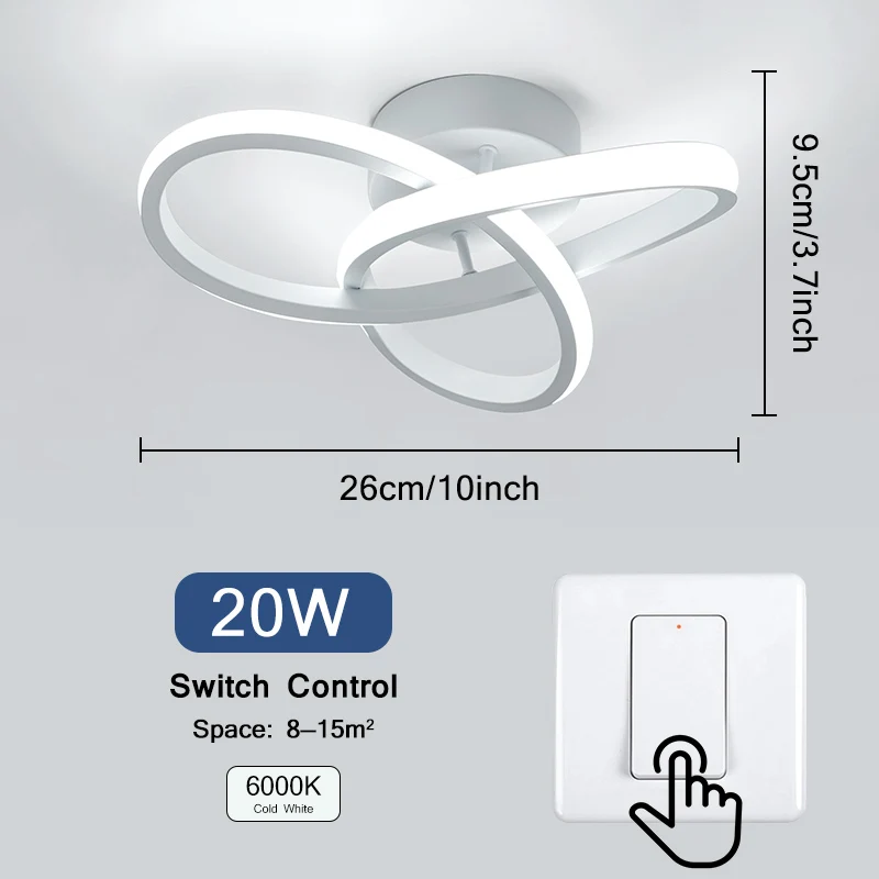 Huishoudelijke LED-kroonluchter Drie kleuren Lamp Moderne stijl Plafondlamp Slaapkamer Licht Oppervlakteinstallatie 220v Eetkamerlamp