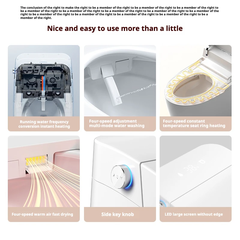 Luxury Gold Smart Toilet With Heated Seat, Auto Flush & Bidet,S-trap Floor Mounted,Modern Design,Factory Price view 6