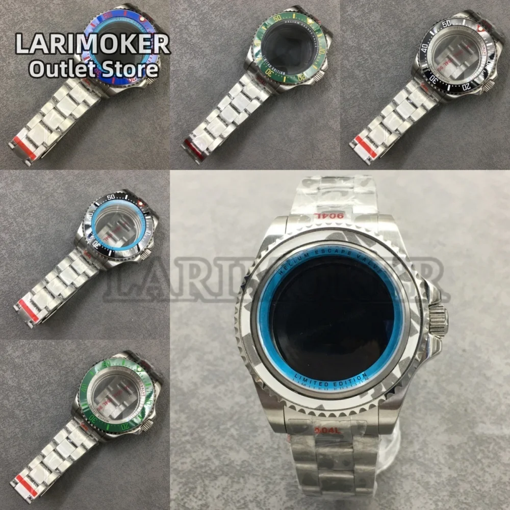 

LARIMOKER 43mm Men's Stainless Steel Watch Case Ceramic Bezel Sapphire Glass Fit NH35 ETA2824 PT5000 MIYOTA Movement