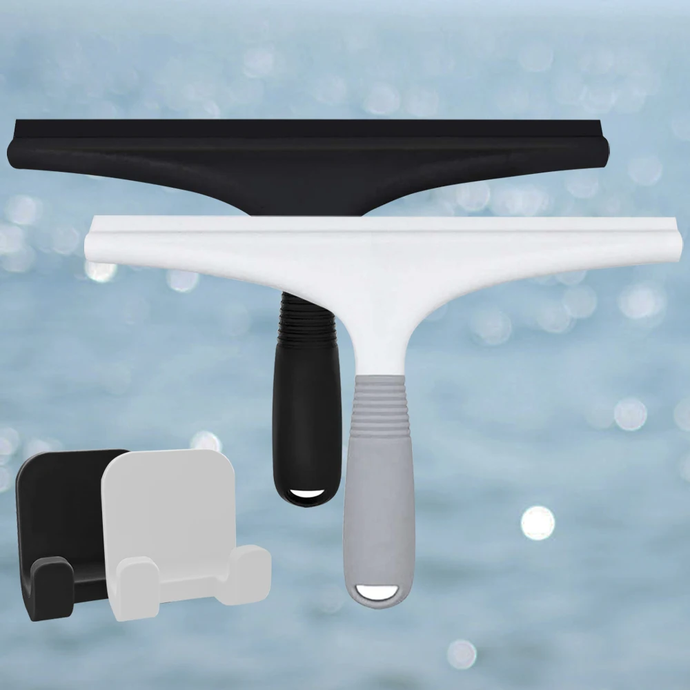 

Silicone Shower Squeegee Wiper Mirror Window Glass Scrape Sticky Hook Cleaning Tool Hotel Household All Purpose Squeegee