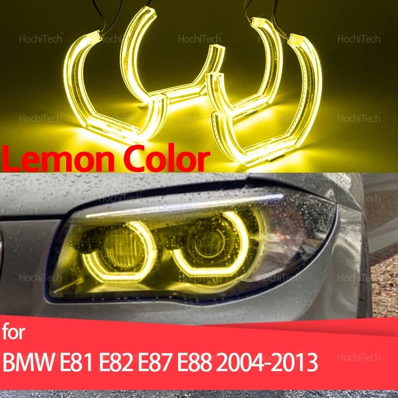 

Дневный свет DRL Angel Eyes LED для BMW 1 серии E81 E82 E87 E88 1M 04-13 Ксеноновая фара CSL Style Лимонно-желтый комплект колец для фар