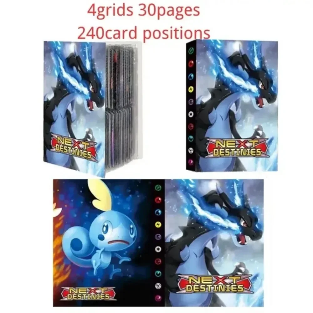 2023Album Pokemon Cards Album Book Cartoon Anime New 240PCS Game Card VMAX GX EX Holder Collection Folder Kid Cool Toy Gift