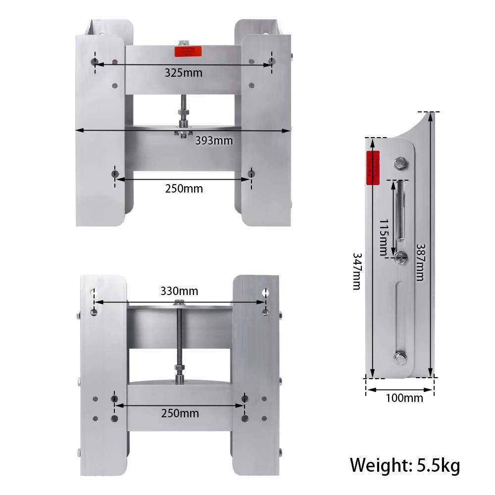 Novo Suporte de Popa Manual Ajustável de 4 polegadas, Anodizado Branco, com Retração de 4 e Extensão Vertical de 5 polegadas para Motores de Popa