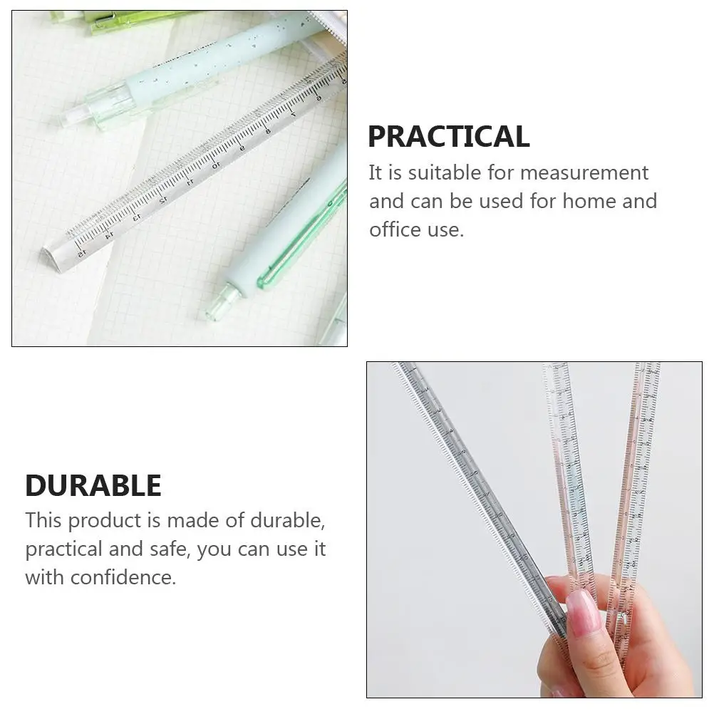 6 Pcs Triangle Ruler 15cm Clear Plastic Student School Teaching Drawing Tool Accurate Measurement School Supplies