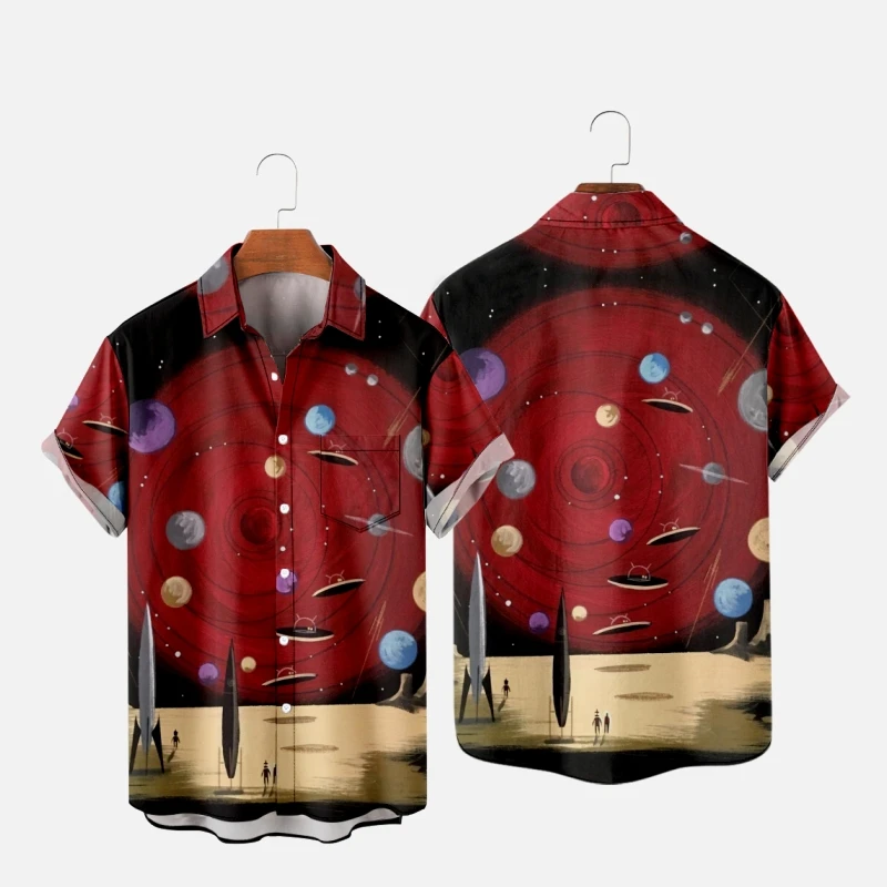 

Men's Hawaiian T-Shirt Pattern Stitching 3D Printed Y2K Hombre Fashion Shirt Casual Short Sleeve Beach Oversized Clothes 01