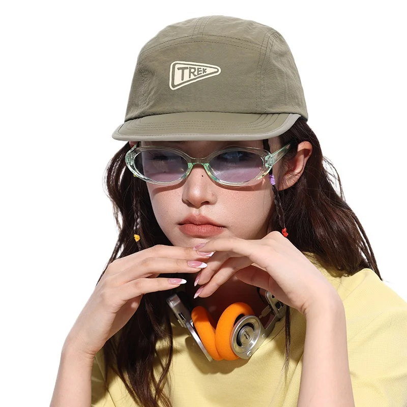 

Korean Outdoor Quick-drying Short-brim Baseball Hat Men and Women Color Matching Breathable Soft Sunshade 5 Panel Snapback Cap