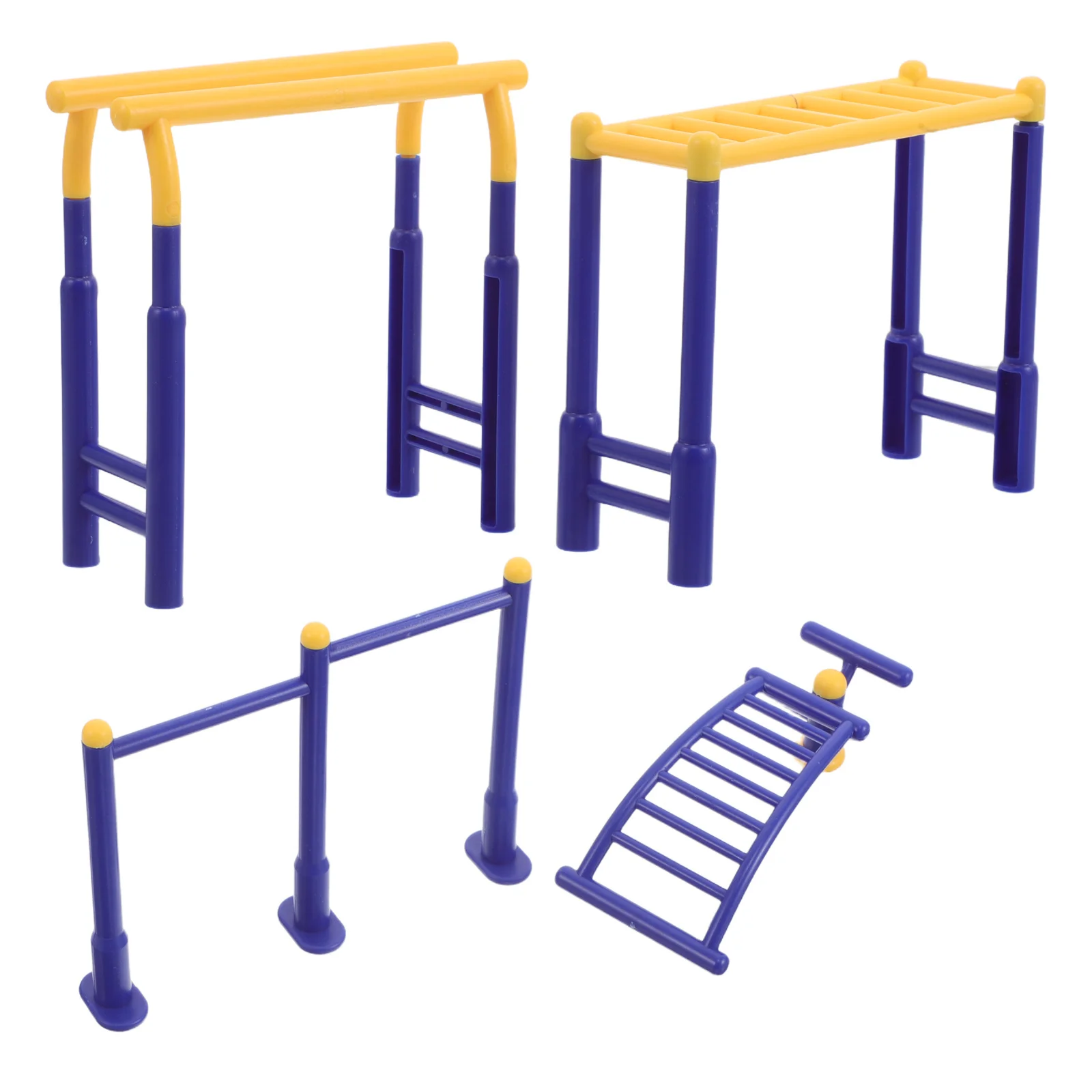 3개 세트 미니어처 플라스틱 체육관 장비 야외 피트니스 세트 창의적인 인형집 액세서리 미니어처 풍경 장식