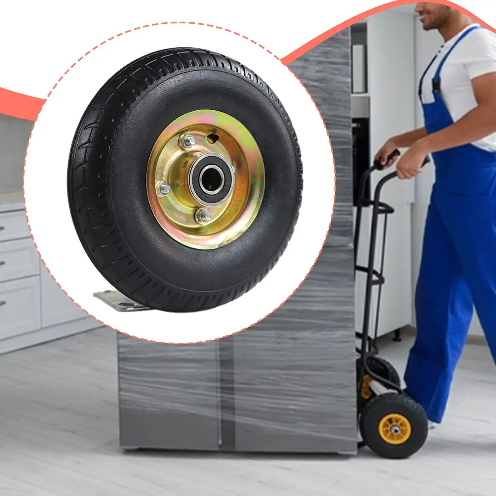 

10 "3,50-4 тачка, колесо, плоские бесплатные аксессуары, тихая вращающаяся многоцелевая защита от проколов для садовой тележки, легко устанавливается