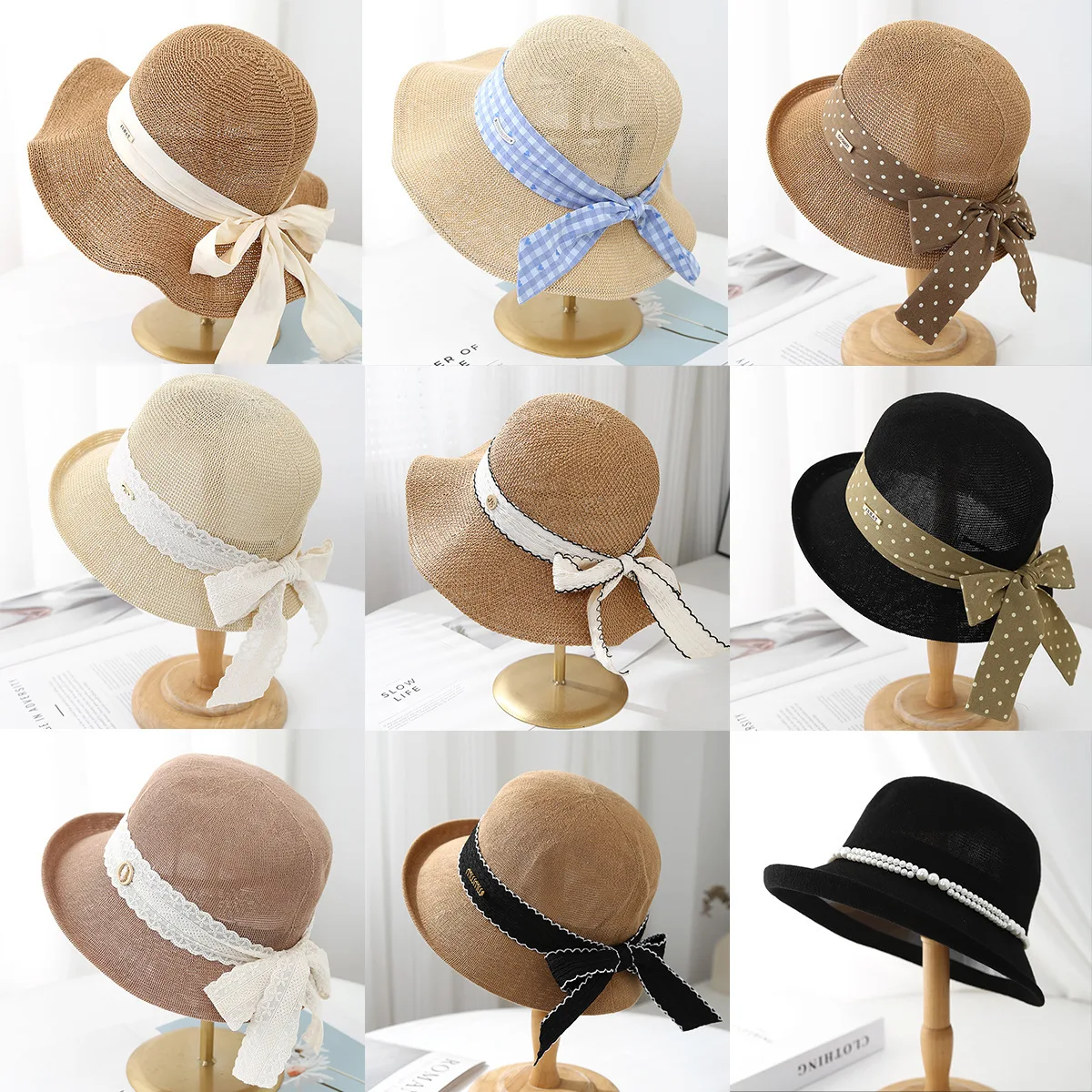 

Hat 2025 Fashion Straw Hat Women's Summer Hollow Breathable Shade Sunscreen Hat Big Eaves Foldable Sun Hat