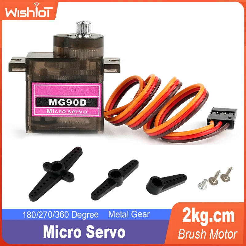 2kg.cm 9g Micro Servo High Torque Bearing Upgrad MG90S 4.8V-6.0V Brush Motor For RC Plane Helicopter Airplane 450 Drone Toy