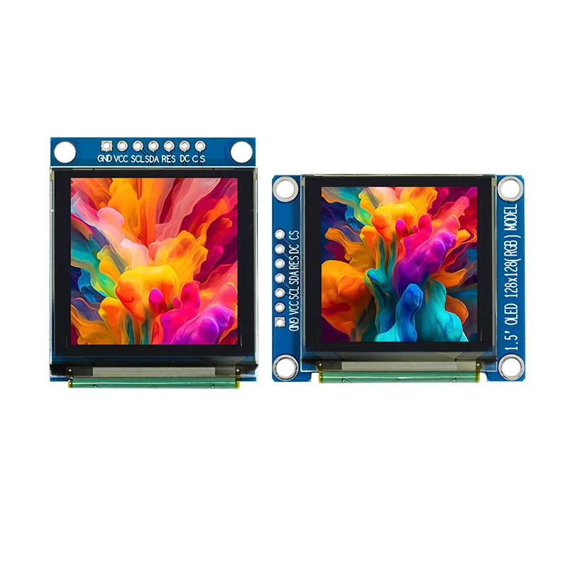 Módulo de exibição OLED colorido de 1,5 polegadas com resolução 128 * 128 SSD1351 Driver SPI Interface 7Pin