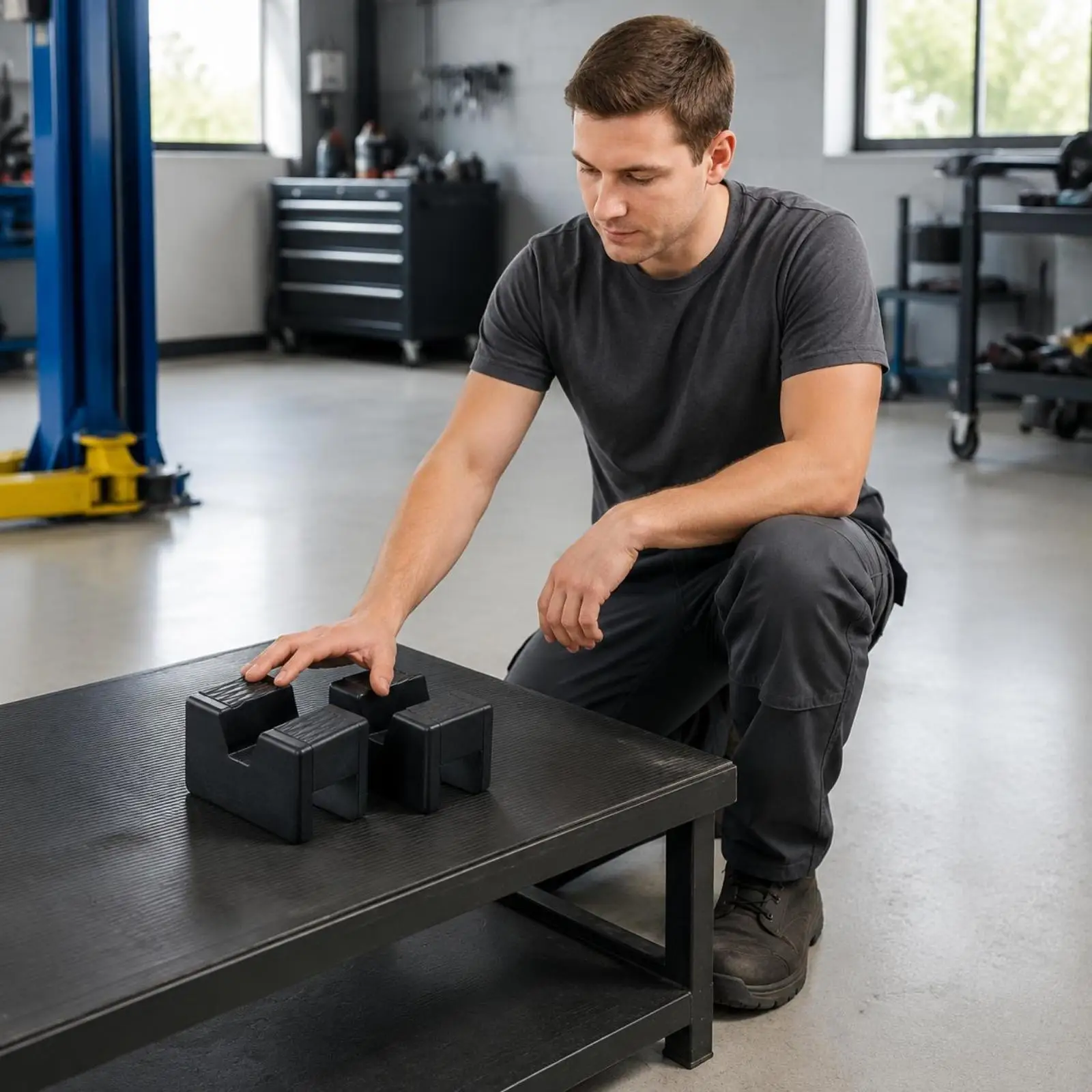 Vehicle Support Pad Slotted Rubber Jack Stand Cushion Anti Slip Protector for Tire Changes