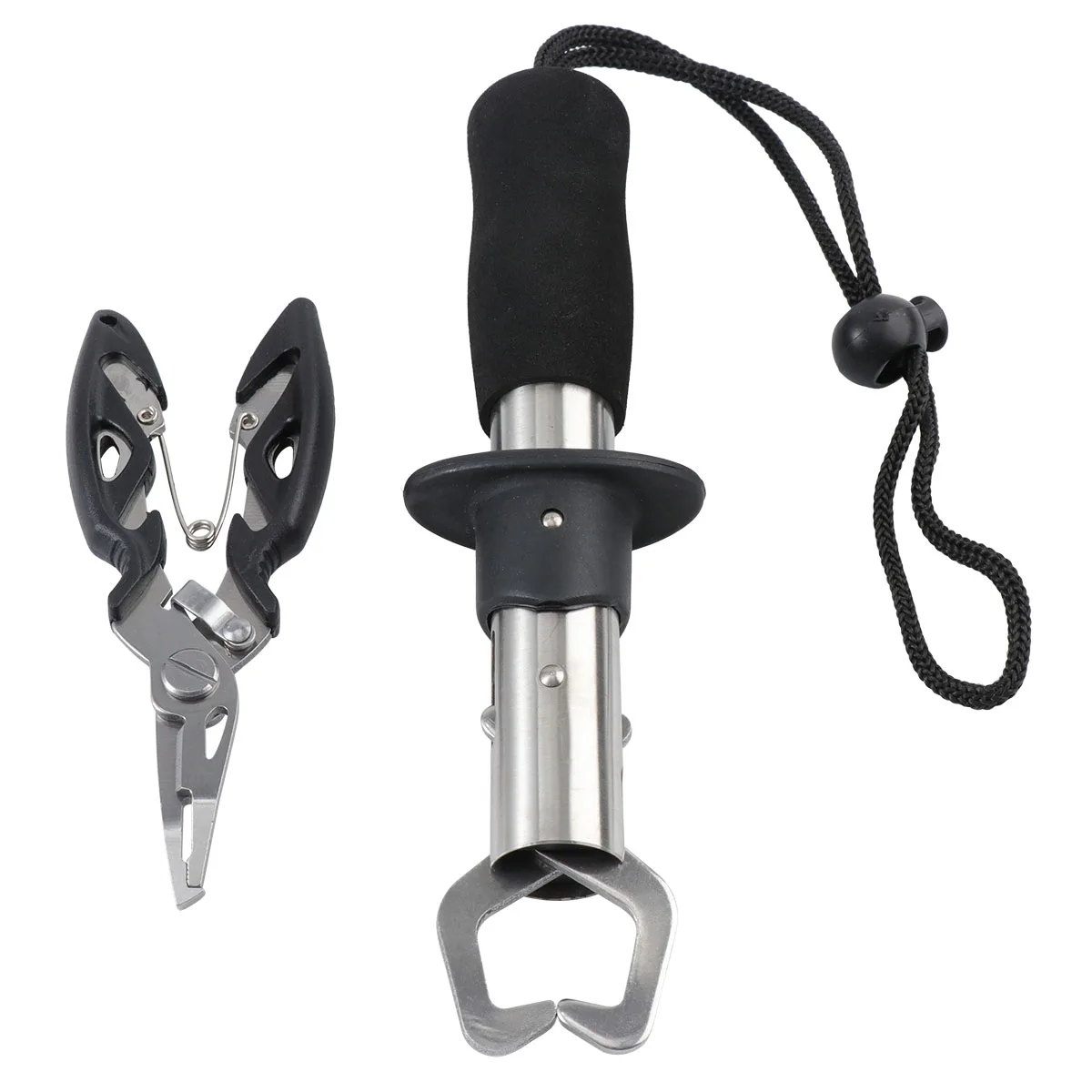 

2pcs Fish Controller Luya Pliers Set Stainless Steel Gripper Straight Handle Fishing Tools Multifunctional Tackle Hook Remover