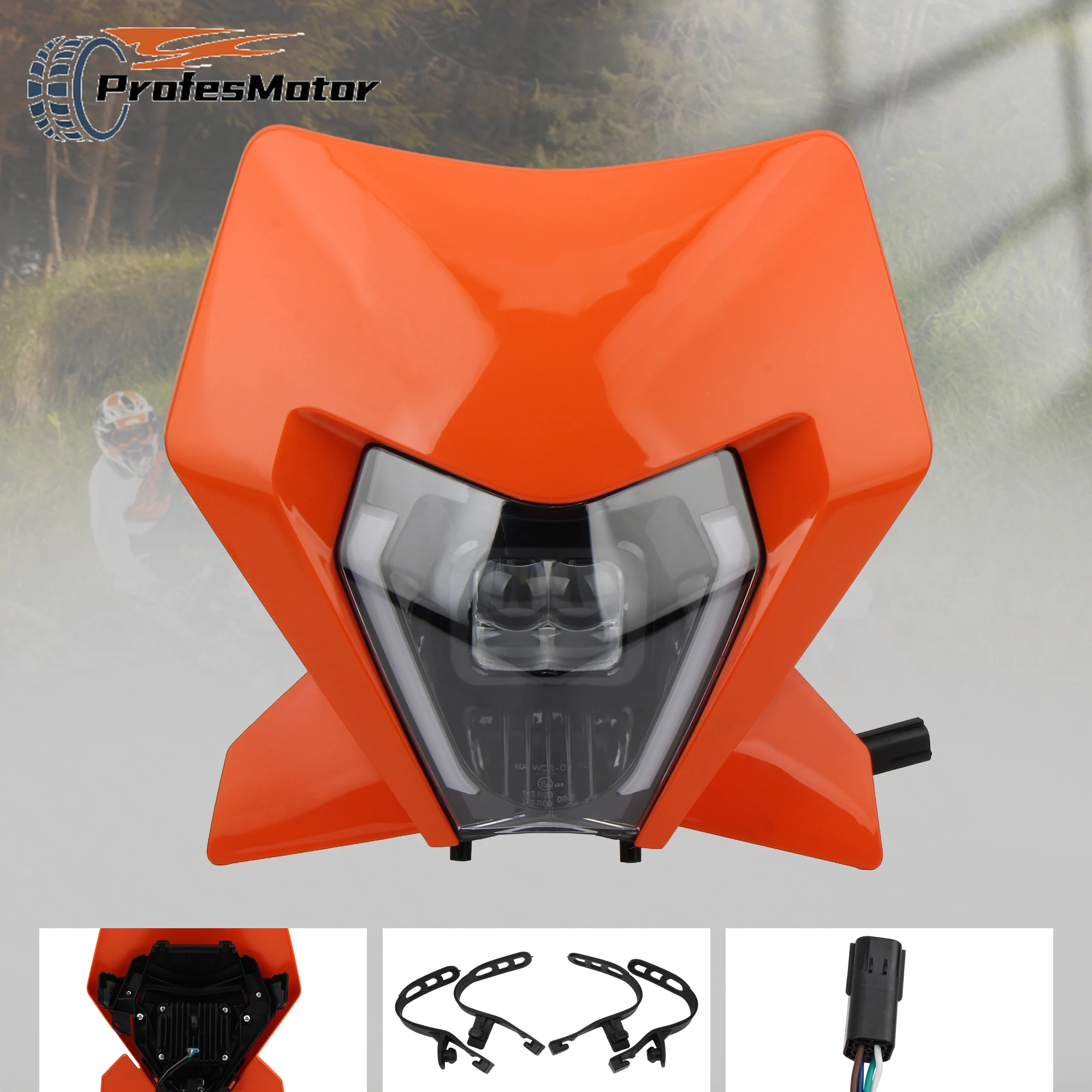 

Motorcycle LED Headlamp Fairing for KTM EXC SXF XCW MX 2024 Enduro Dirt Bike Motocross LED Headlight Modification Accessories