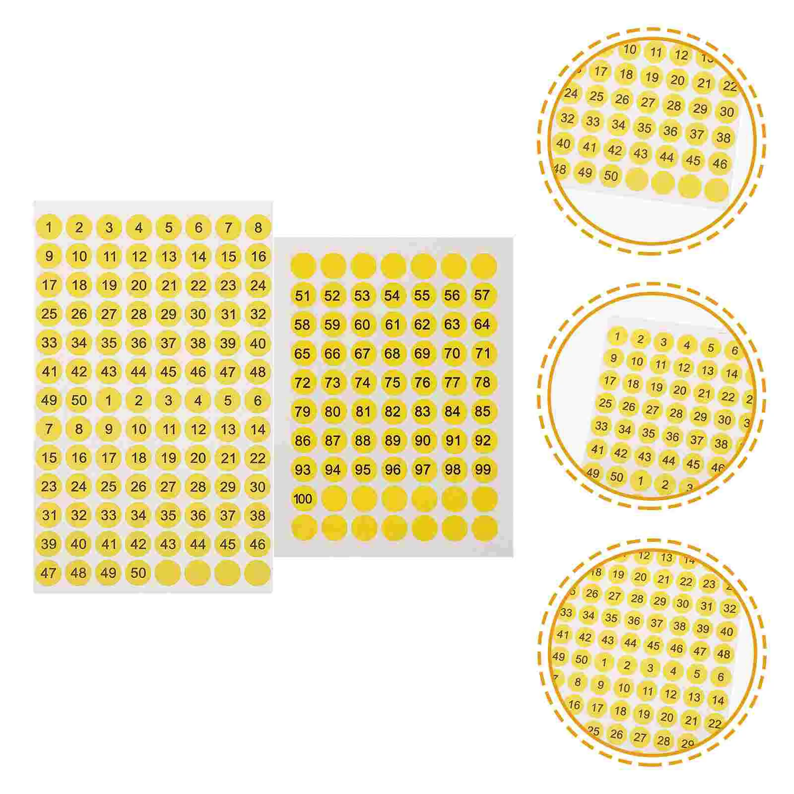 10 Sheets Round Number Labels Tag 1-50 Classification Digital Label Labels Numbered Copper Plate Office Coding