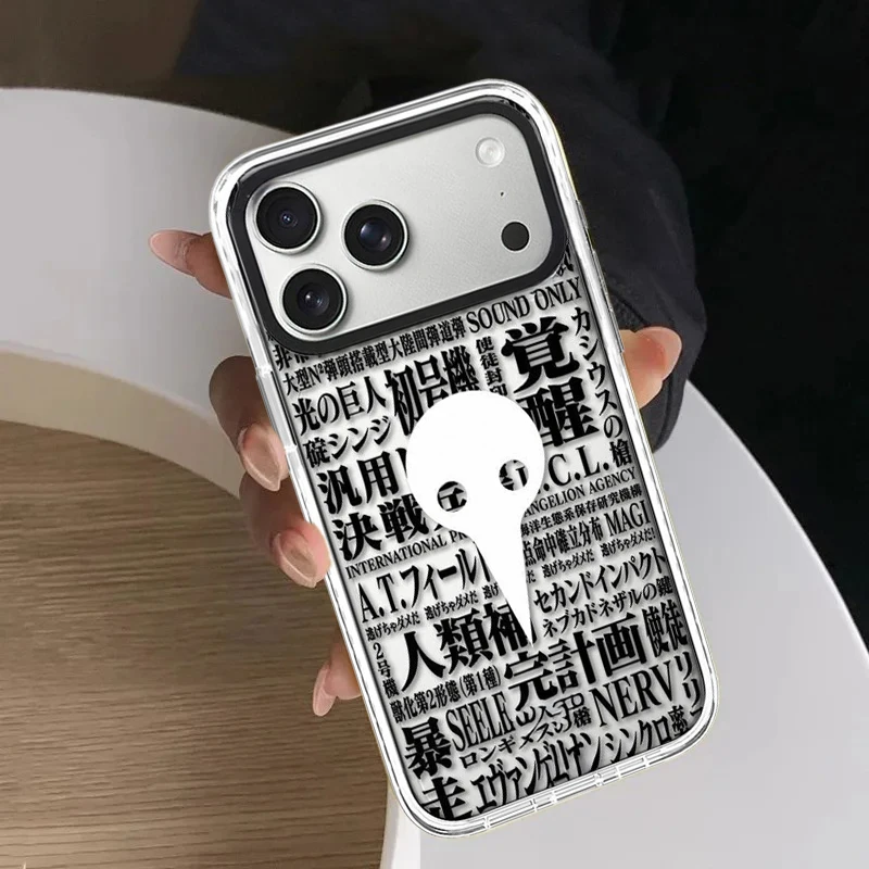 

Creative Text Anime Pattern Impact White Border Magnetic Cover for IPhone 12 13 14 15 16 17 Pro Max Case for IPhone 17 Air
