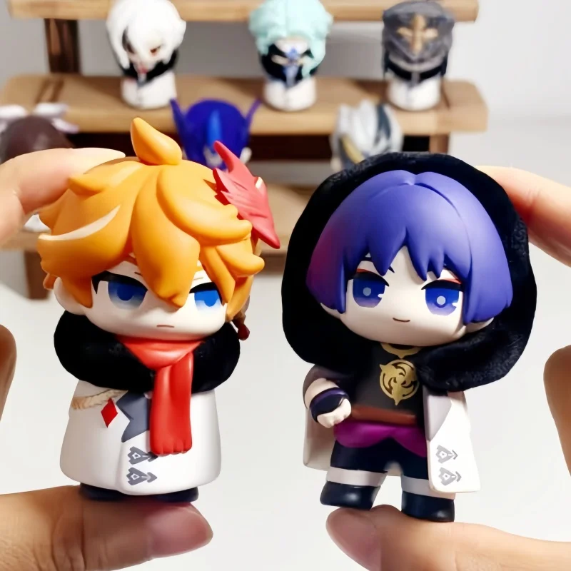 

Горячая новинка, оригинальная Genshin Fatui Harbinger слепая коробка Mihoyo, игровая фигурка, коробка-сюрприз, украшение для рабочего стола, модель игрушки, Рождественский подарок