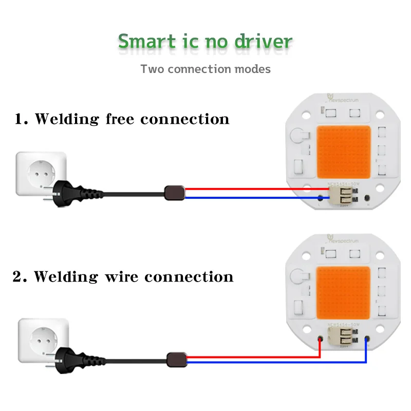 Welding Free LED Chip COB Driveless 50W Full Spectrum LED Grow Light Chip COB AC 220V Warm White for DIY Plant Lamp Floodlight